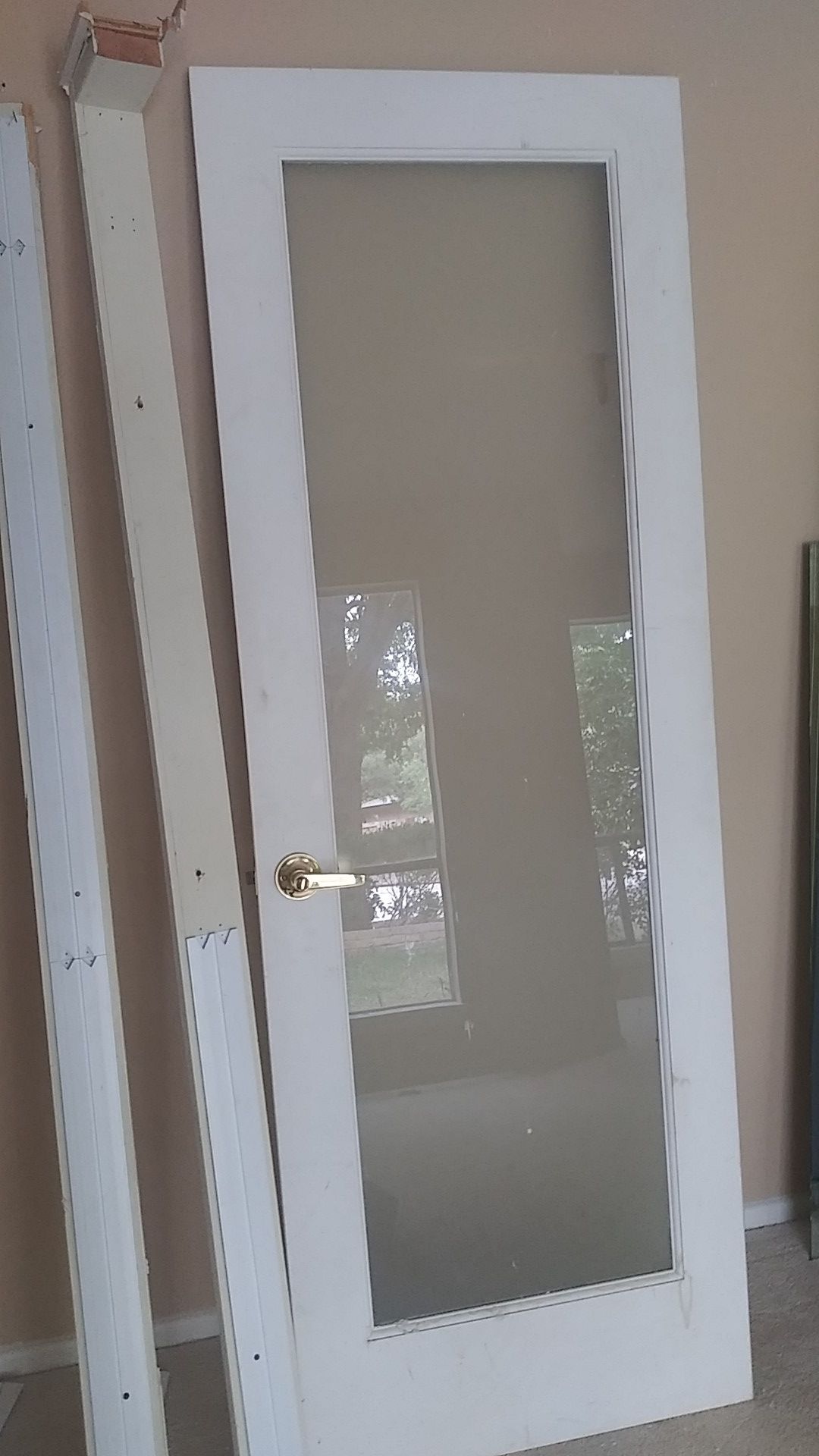 Door with translucent glass