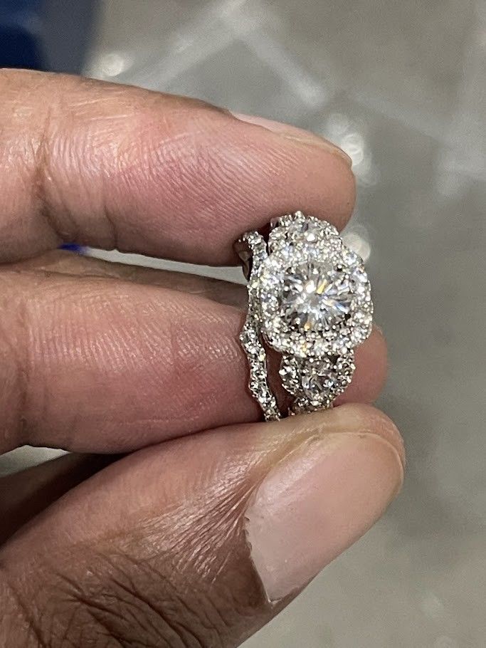 Engagement CZ Ring Set Size 7 (READ DESCRIPTION)