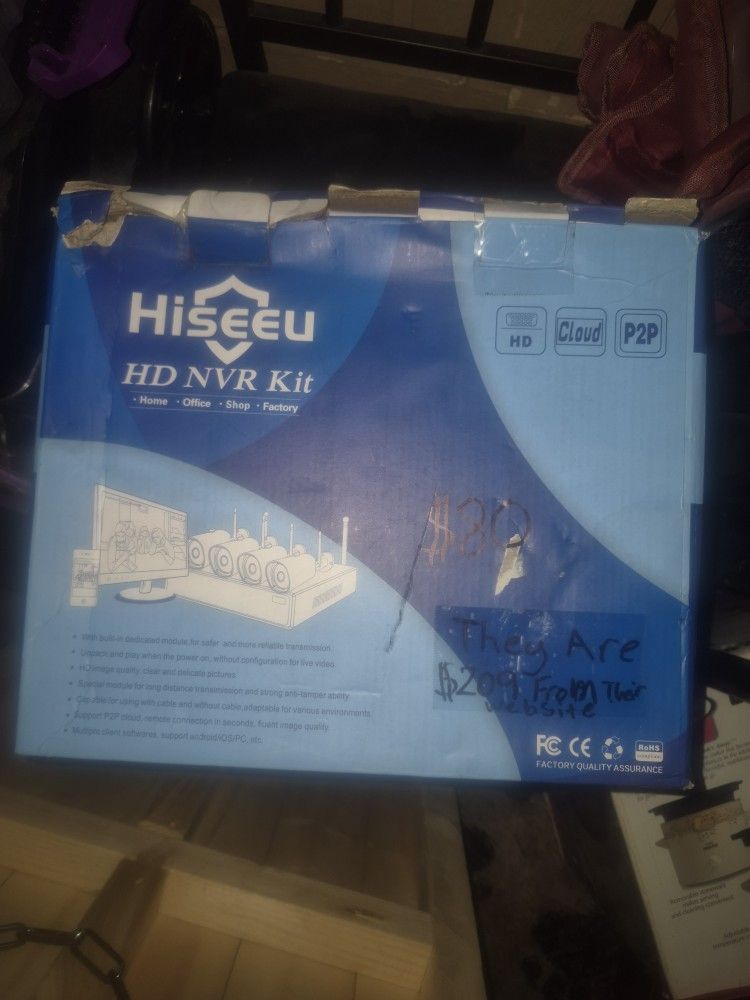 Hiseeu HD NVR Wireless Security Camera System – 4-Camera Kit with NVR, Night Vision, Remote View, Pl