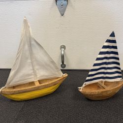 Wood Boats With Canvas Sails