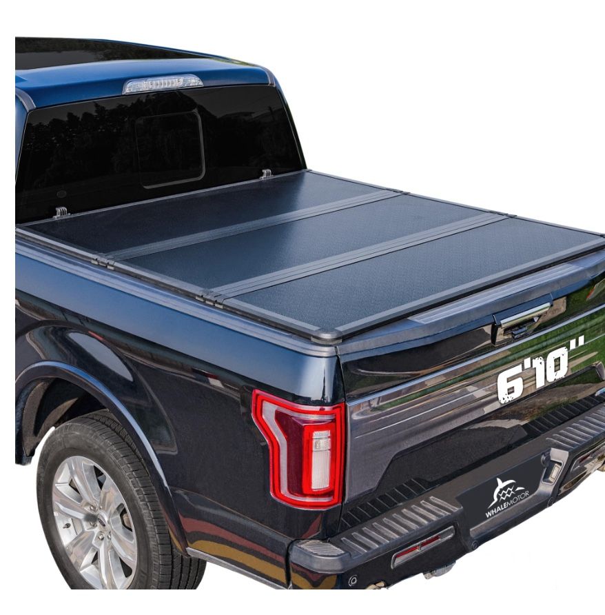 Hard Folding Truck Bed Tonneau Cover Compatible With Chevy Silverado & GMC Sierra 2 HD 2020(New) 2021 2022 2023 2024 2025 6.9 Ft Standard Box(