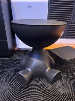 cute Black Modern Bear Shaped Multifunctional Nightstand w/ removable lid