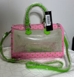 Rare Score game day bag crossbody satchel pink lime green NWT