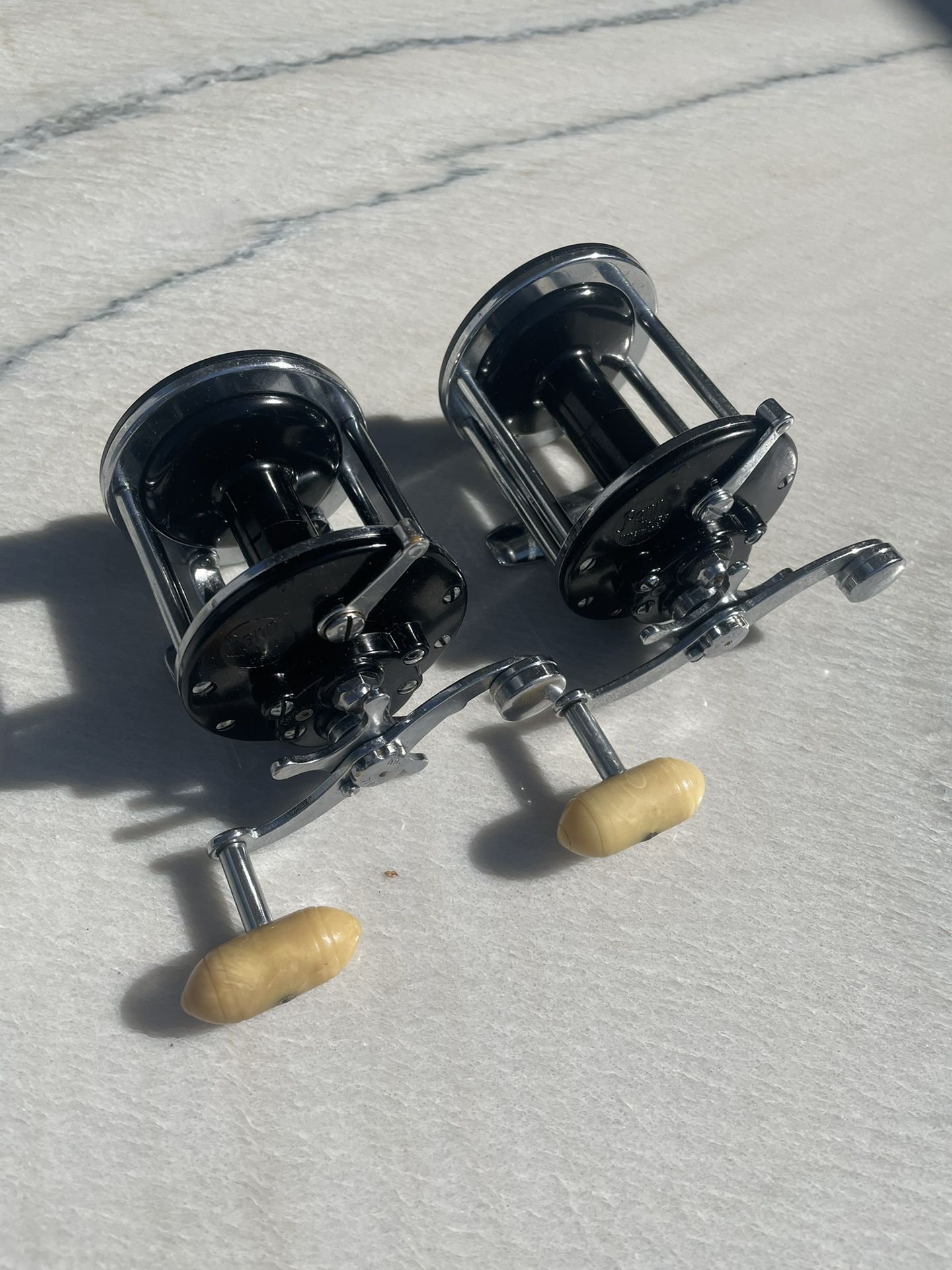 Matching Penn 155 And 160 Fishing Reels - Cleaned And Serviced With HT-100 Drags