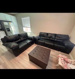 Leather black couch