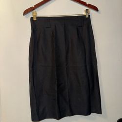 JEAN-LOUIS SCHERRER BOUTIQUE Black Pencil Midi Skirt L:23″/W:14”