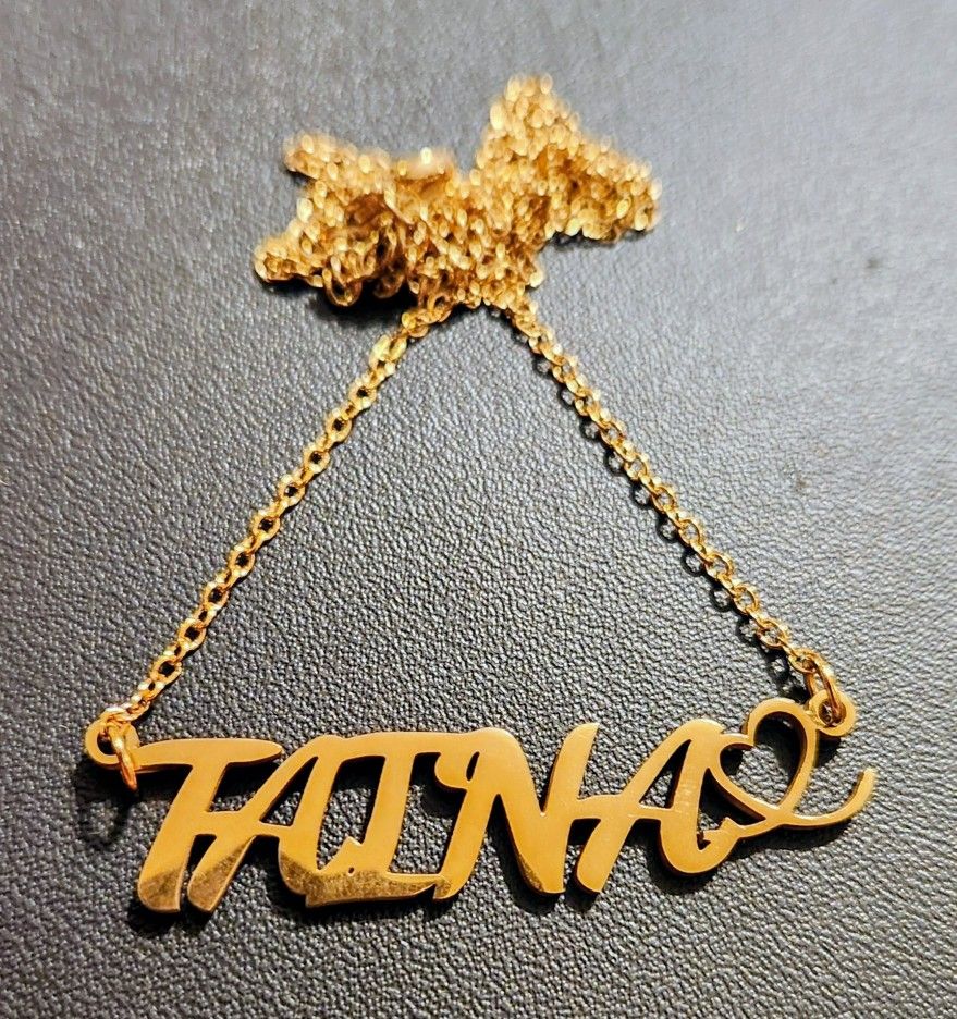 Gold Pendant "TAINA" w/Chain $14.00