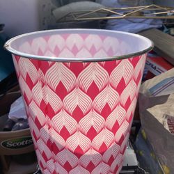 Cute Red And White Bathroom Trash Can