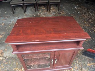 Cherry Wood TV Stand with Cabinet