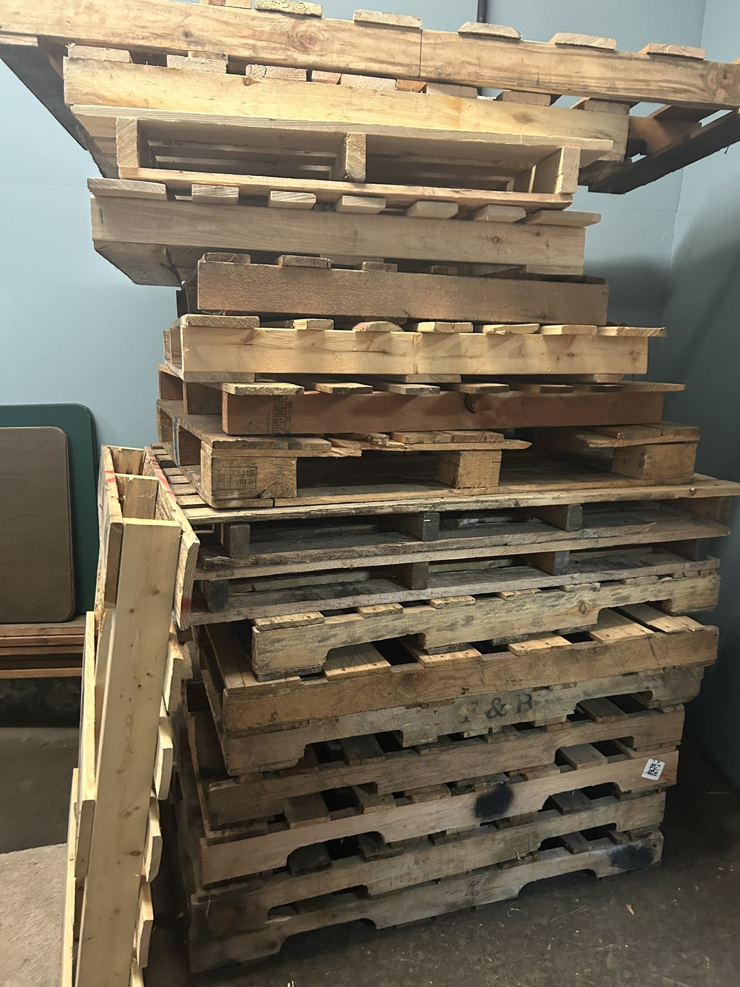 Nice Pallets For Sale, Not Dry Rotted (Stored Inside)