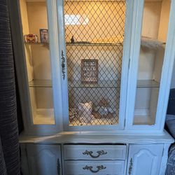Shabby Chic French Provincial China Cabinet