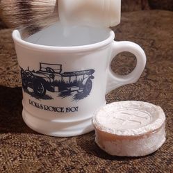 Antique Rolls Royce Shaving Mug With Brush Kit