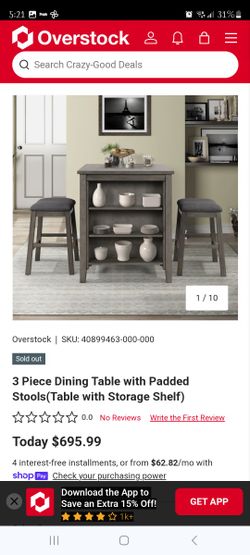 3 Piece Upholstered Barstools And Table 