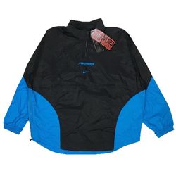Vintage Nike Carolina Panthers Windbreaker Mens Large L Black 1/4 Zip Pullover