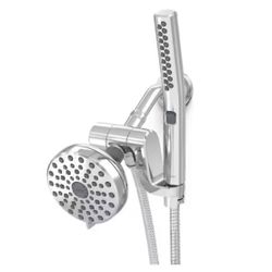 Waterpik 12-spray 5 in. High PressureDual Shower Head and Handheld Shower Head in Chrome @E3-5