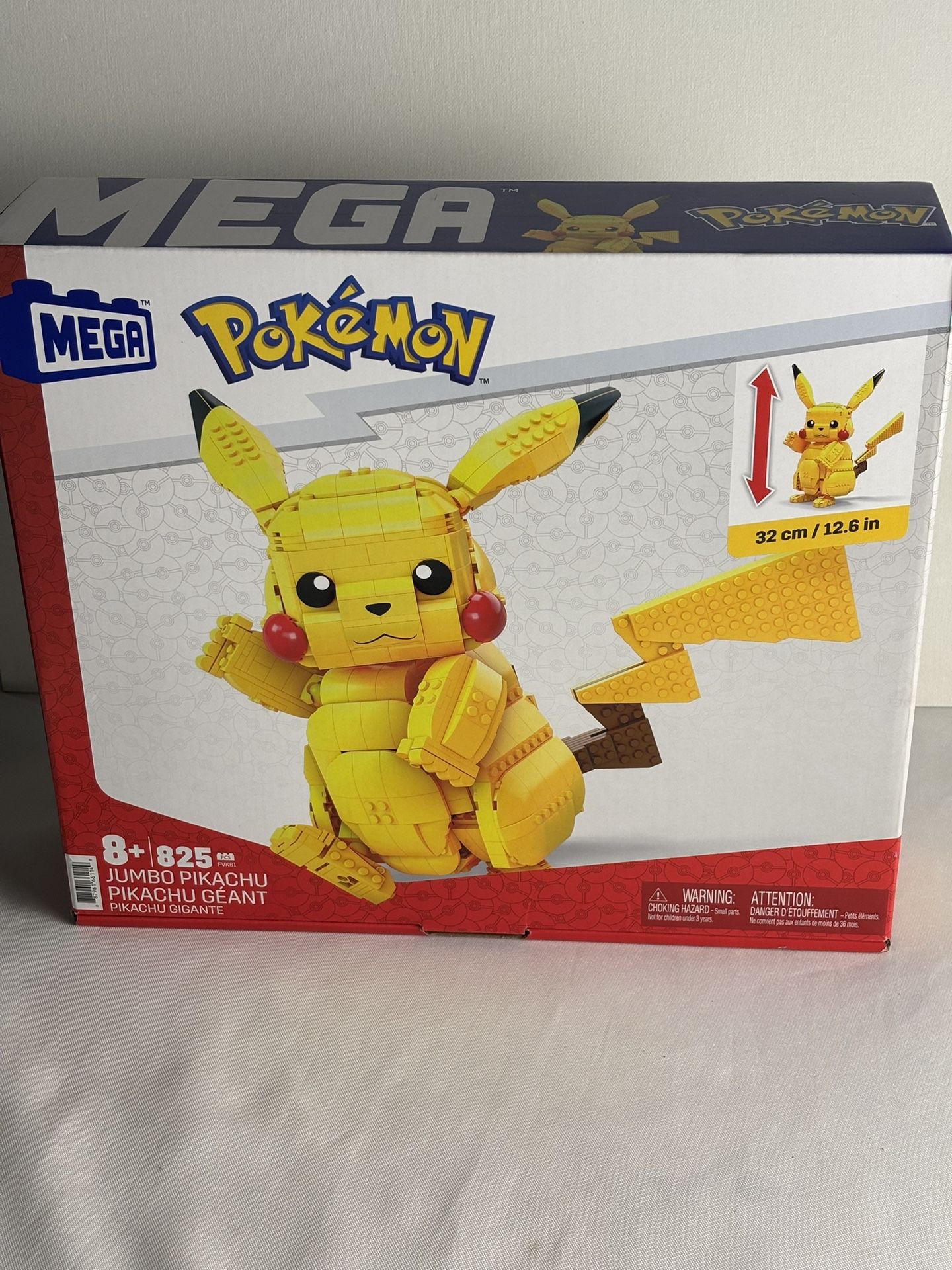 MEGA Pokémon Building Toys Set Jumbo Pikachu with 806 Pieces, Articulated and Poseable, 12 Inches Tall New