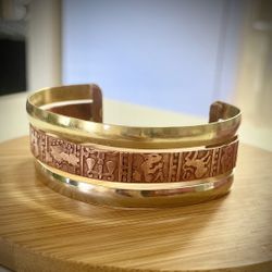 Cuff Bracelet Made In Mexico Mixed Metal Zodiac Signs 