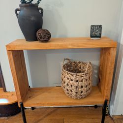 Modern Solid Wood Console Table Shelf