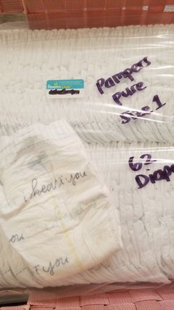 Pampers Pure Diapers- Size 1- 79 diapers