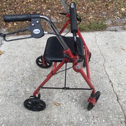 Walker - Drive Medical Folding Walker with Seat And Back Rest
