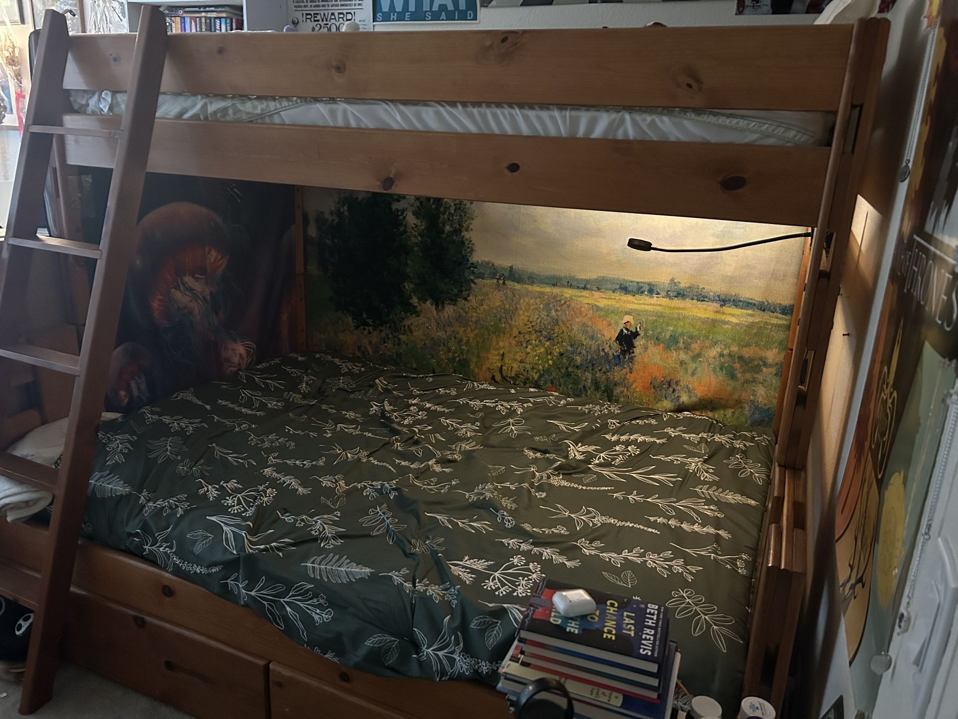 Solid Wood Twin Over Full Bunk Bed With Storage Drawers