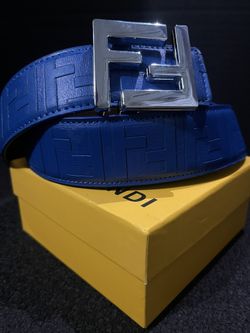 Fendi blue leather belt Size 40