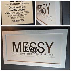 Messy Bun Getting Stuff Done White Black And Gold Wall Decor Framed Art