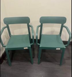 Set of 2 Green Armchairs