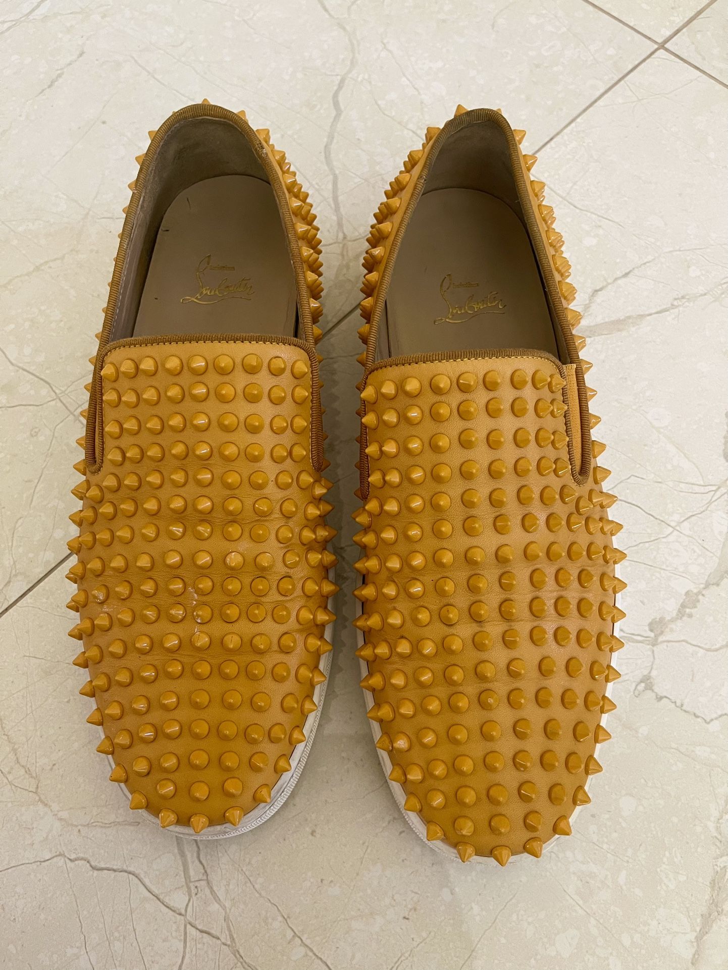 Christian Louboutin Studded Boat Slip On Sneakers