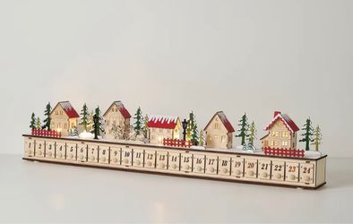 Wooden Christmas Village Advent Calendar