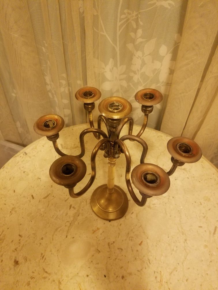 Vintage Brass Candelabra for 7 Candles