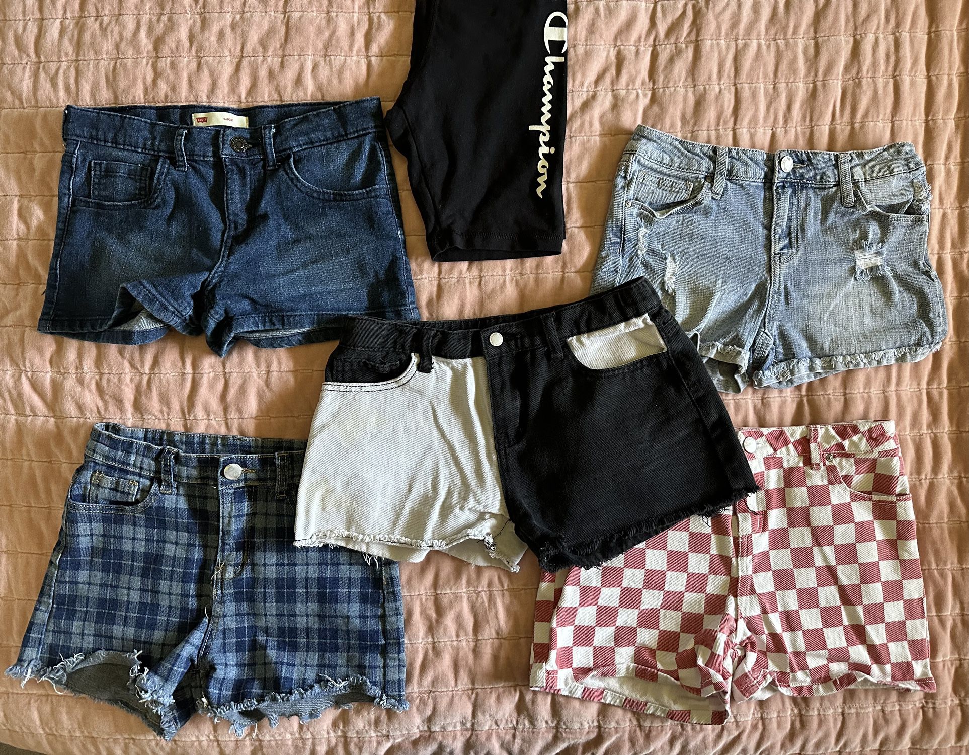 Girls 12 Levis SHEIN Tillys Shorts Bundle With Tops 
