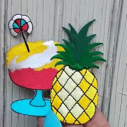 Pineapple Iron On Patches Applique Sew On Swinger Party 