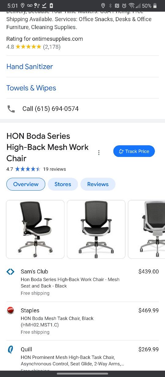 HON Boda Series High Back Mesh Work Chair