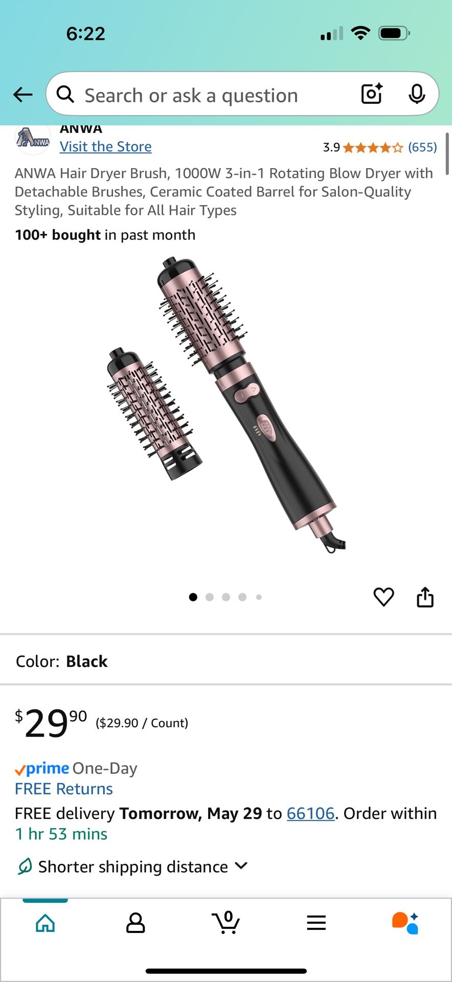 New in Box Drying Hair Brush