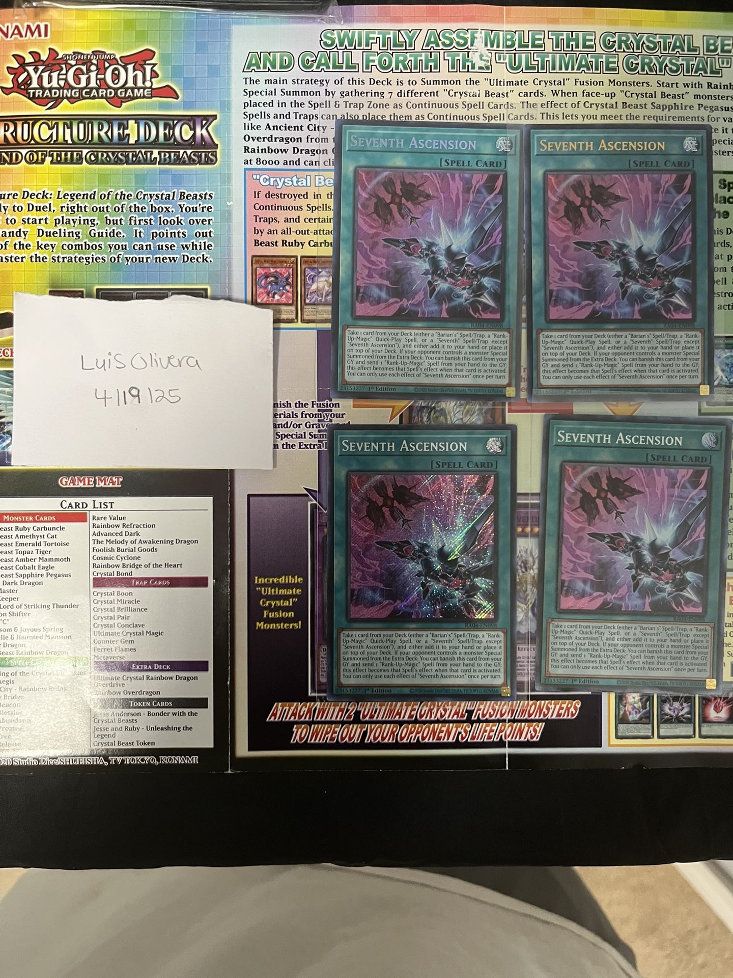 Yugioh Seventh Ascension 1st editions Secret And Prismatic Collectors RA04