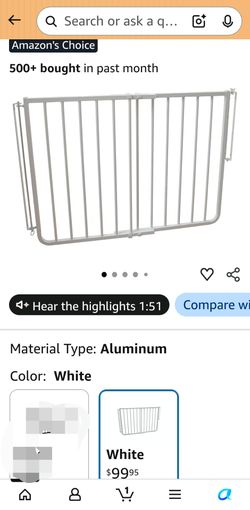 Metal Stairway Baby Gate for Top of Stairs - Adjustable Dog Gate brand new $43