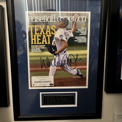 Framed Walker Buehler Autographed Baseball America Magazine 