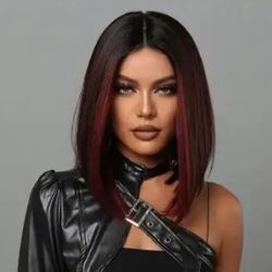 Black And Red Short Wig 