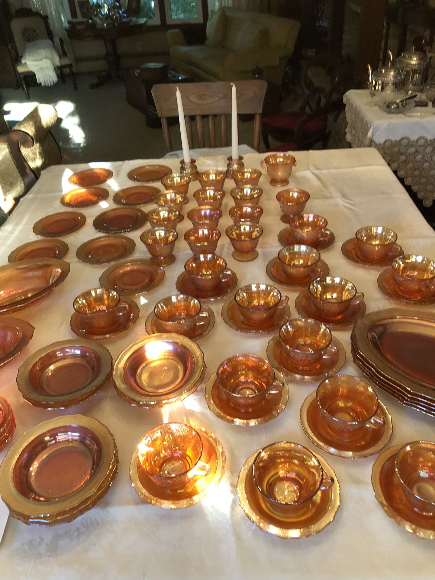 Carnival Glass Marigold-Normandie Lattice By Federal Glass Dishes Like Néw Cash/Venmo P/Up White Bear Lake Home
