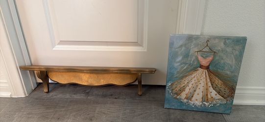 Shelf and canvas wall art