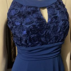 En Focus Studio Royal Blue Rosette Dress