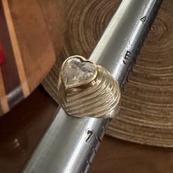 Sterling silver and 14k gold  bold ring