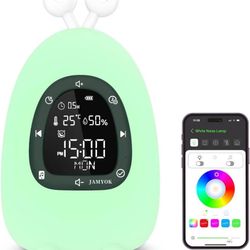 new Sunrise Alarm Clock Wake Up Light, White Noise Sound Machine with 20 Soothing Sounds, 10 Night Lights, Bluetooth Speaker/App Control, Dimmable Clo