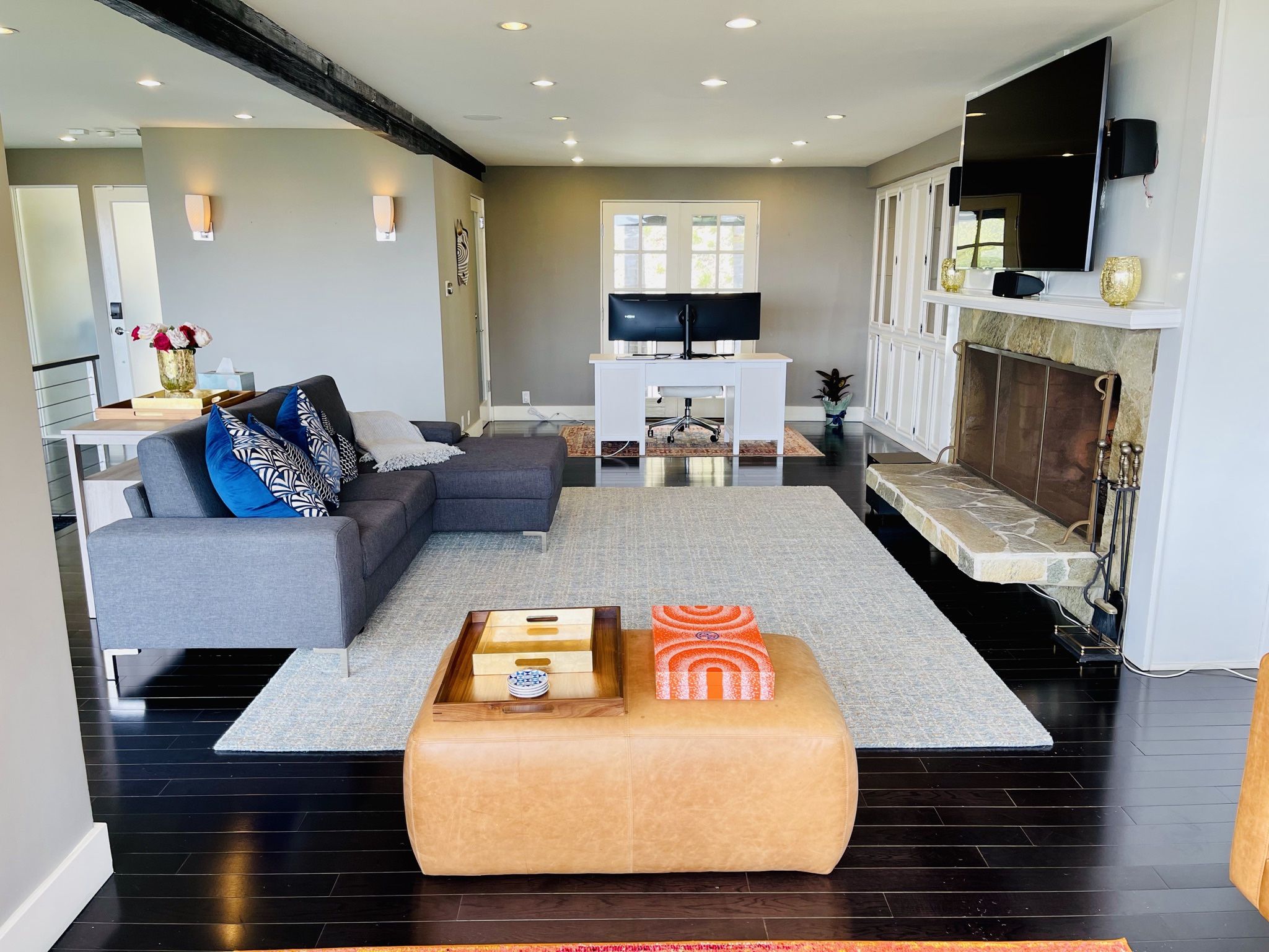 Poly and Bark Ottoman