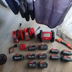 Milwaukee chargers batteries flashlight