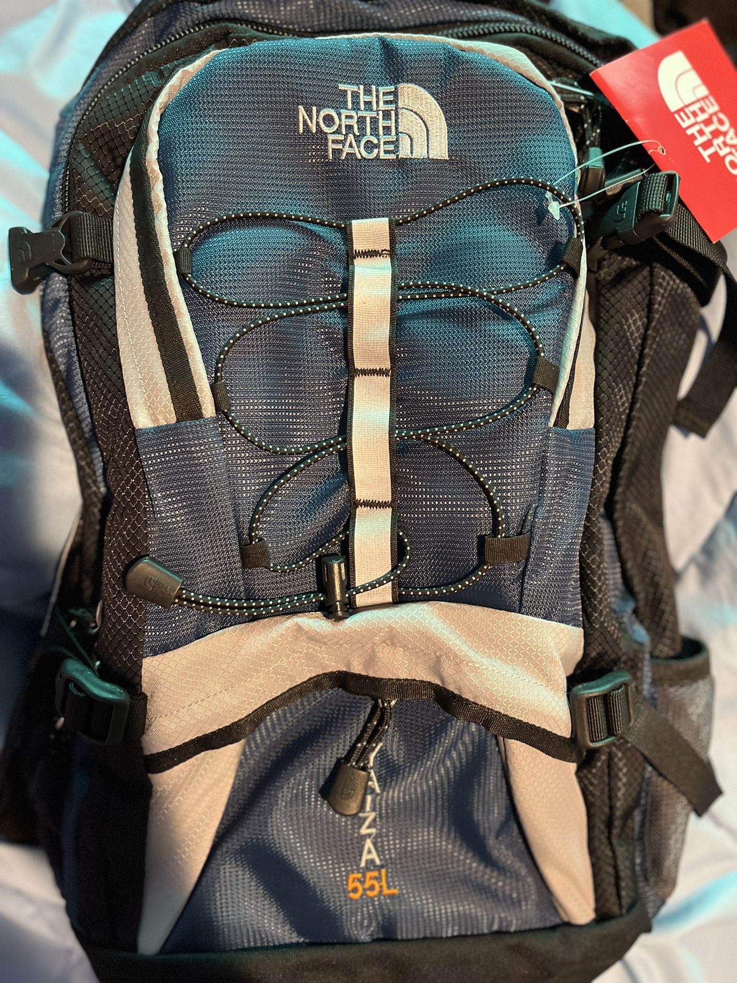 Blue/Black North Face Backpack