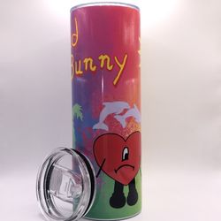 Bad Bunny Tumbler Stainless Steel New In Box Thermo Coffee Cup