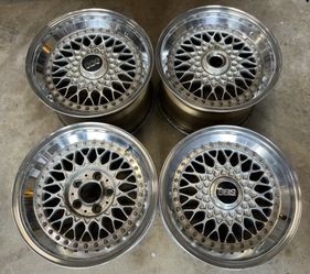 16” BBS RS 5x114.3 Staggered 3 Piece Needs Work 1 Barrel Cracked