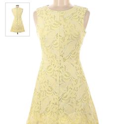 H&M Women Elegant Sunshine Yellow Lace Dress